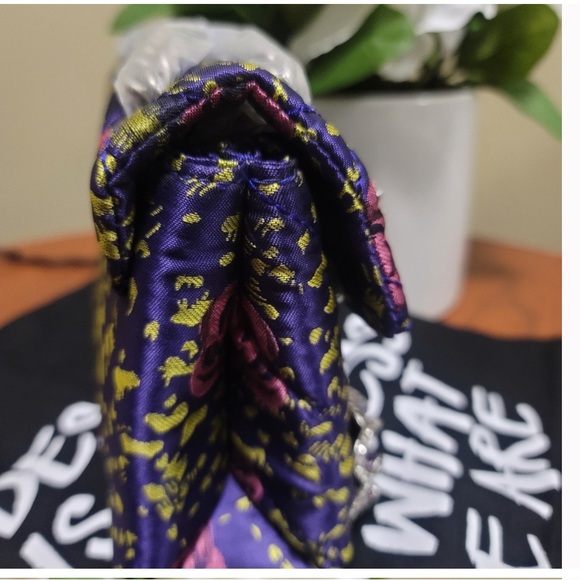 Kurt Geiger London Mini Purple Kensington Floral Crystal Crossbody Bag - Picture 7 of 14